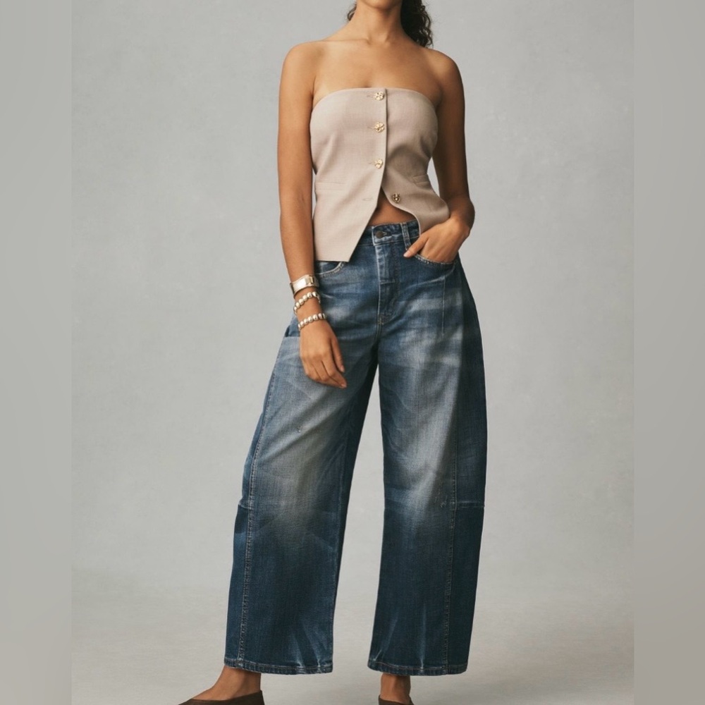 Anthropologie The Kenna Mod Rise Heritage Barrel Jeans
